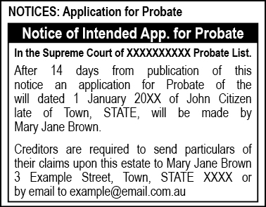 Advertise notice australia