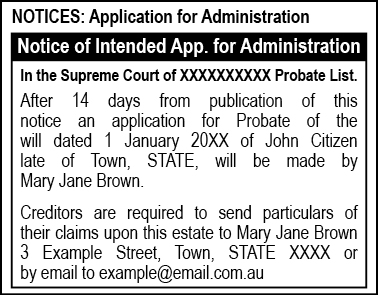 Advertise notice australia